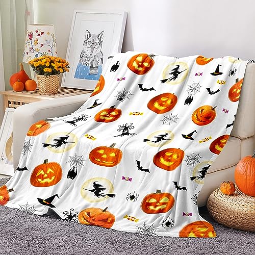 Tupmnbry Fall Throw Blanket Autumn Harvest Pumpkin Blanket Fall Maple Leaf Blanket Super Soft Flannel Throw Blanket Lightweight Fluffy Plush Bed Blanket for Autumn Thanksgiving Decorations 50"X60"