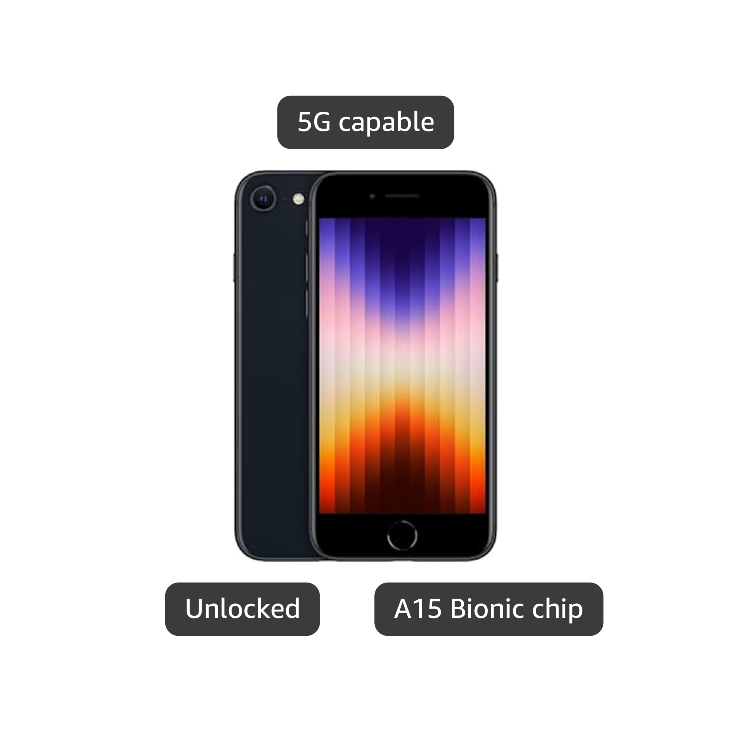 Apple iPhone SE 3rd Gen, 64GB, Midnight - Verizon (Renewed)