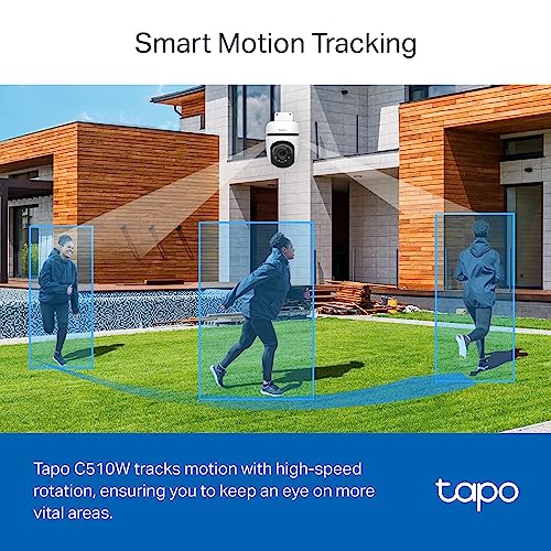 Tapo 2K Outdoor Wired Pan/Tilt Security Wi-Fi Camera, 360° View, Motion Tracking, Works w/Alexa & Google Home, Color Night Vision, Free AI Detection, Cloud & SD Card Storage(up to 512GB), Tapo C510W