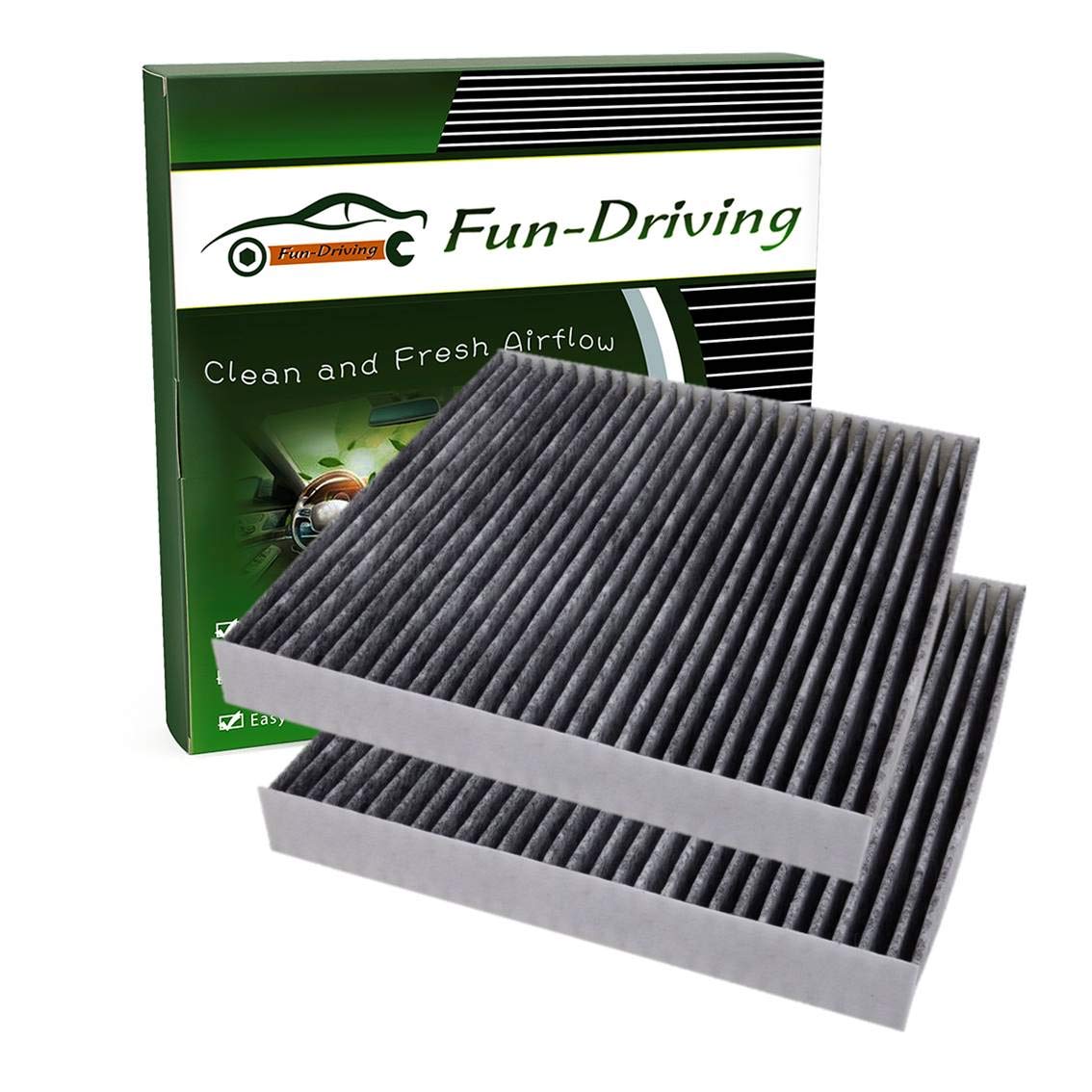 Fun-Driving FD285 Cabin Air Filter for Toyota/Lexus/Scion/Subaru/Land Rover/Pontiac,Replace CF10285, Not Fit 2016 Prius (2 Pack)