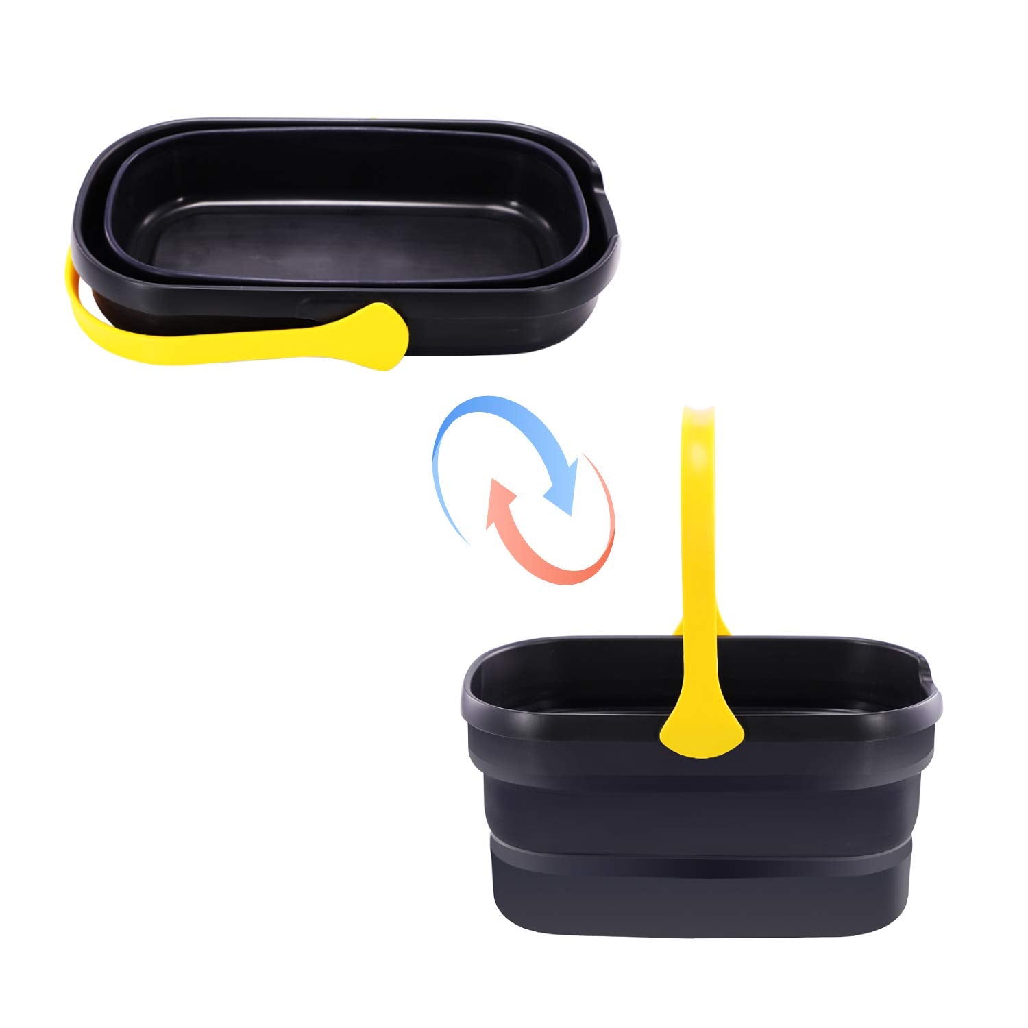 Yocada Collapsible Plastic Bucket Mop Bucket 10L (2.6Gallon) Cleaning Washing Basket for Sponge&Flat&Cotton Mop Cleaning Washing