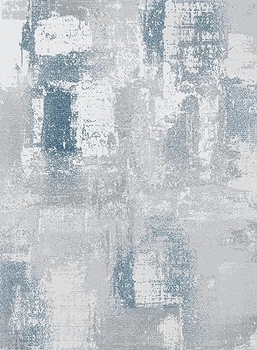 FINOREN Artistic Abstract Area Rug.Lines-Grey,4x6 Feet,Suitable for Bedroom,Living Room,Apartment,Machine Washable Non-Slip Soft Modern Interior Rug,Smudge-Proof,Non-Shedding.