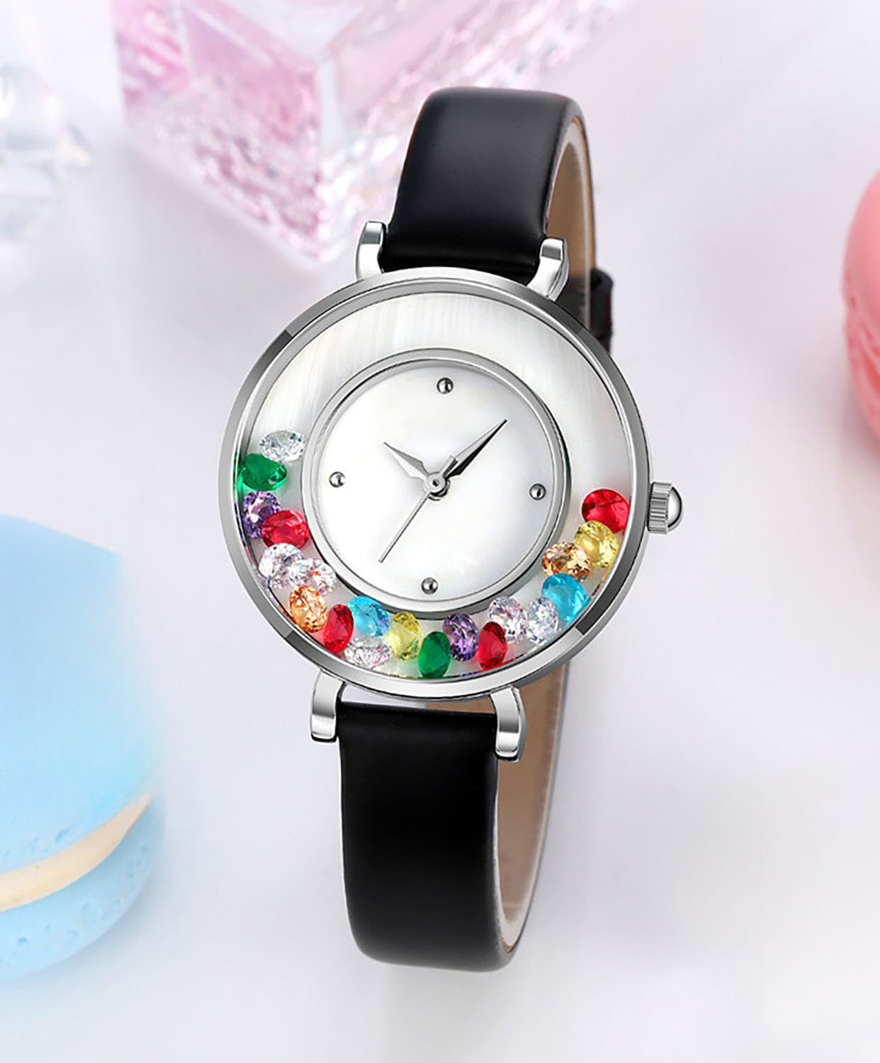 BESTKANG Vintage Women's Watch Quartz Watch Fashion Analog Dial Wrist Watch Leather Strap Watches for Women (Silver)