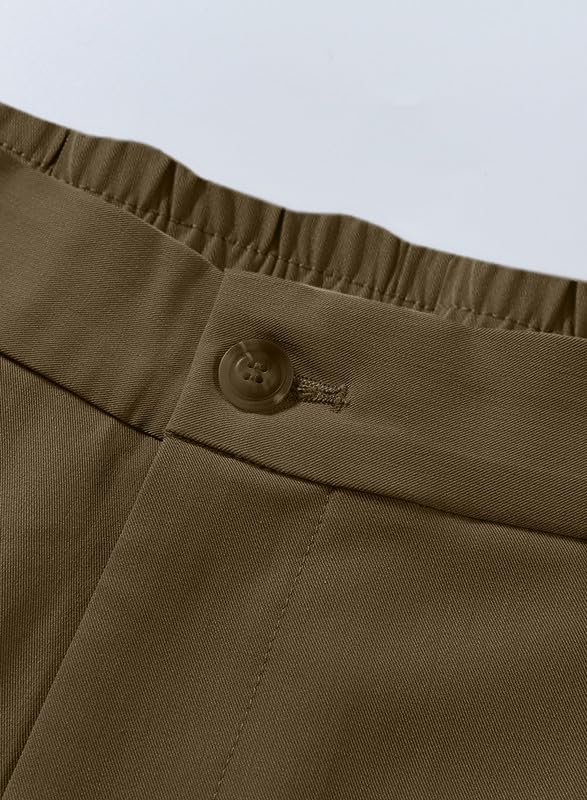 JMIERR Mens Golf Pants Slim Fit Stretch Dress Pants Running Travel Casual Pants for Men with Pockets Dark Brown
