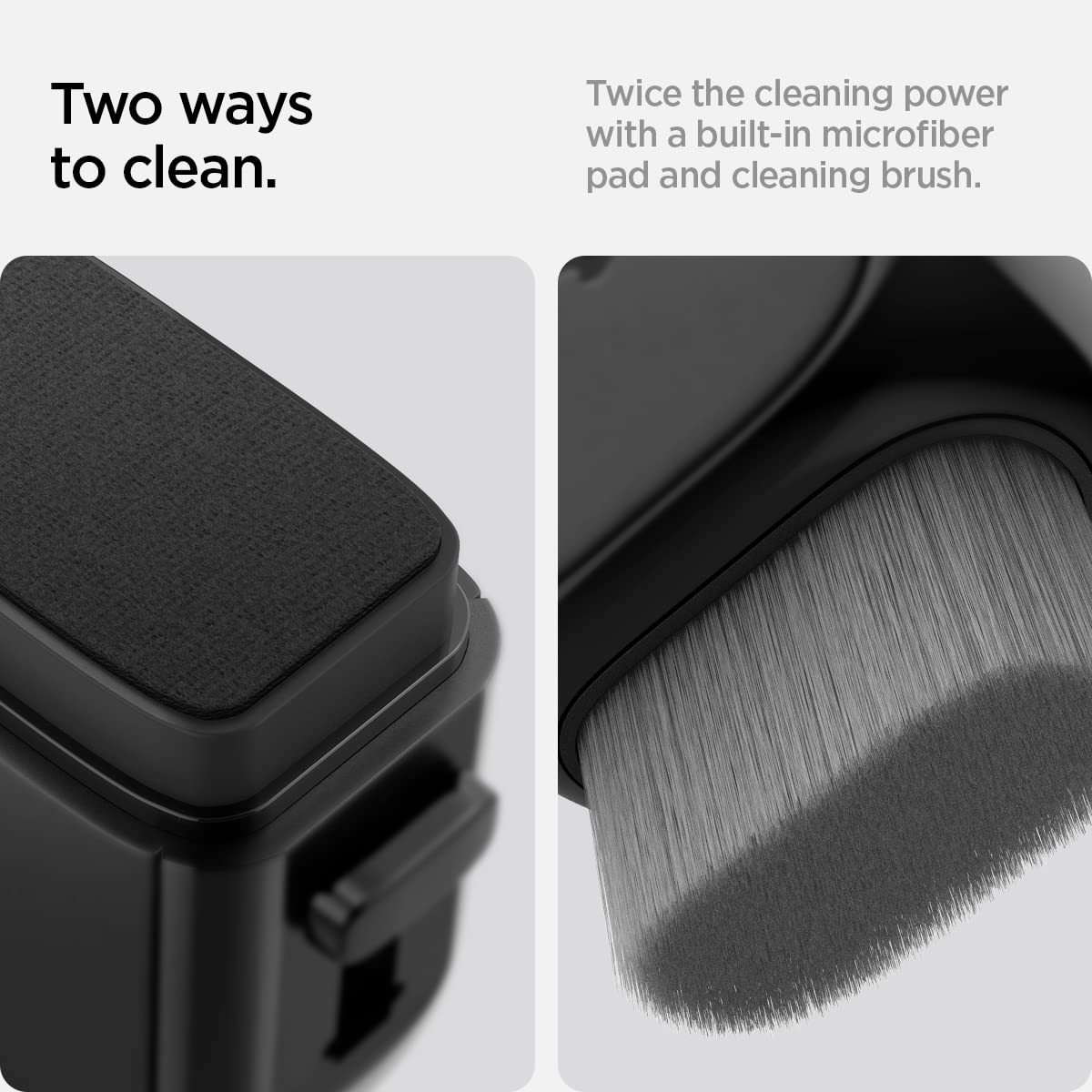 Spigen EZ Slide & Brush Screen Cleaner Designed for Tesla Cleaner and All Screens, Phones, Laptops, Tablets, EV Cars, No Solution Needed (Extra Microfiber Pad Included)