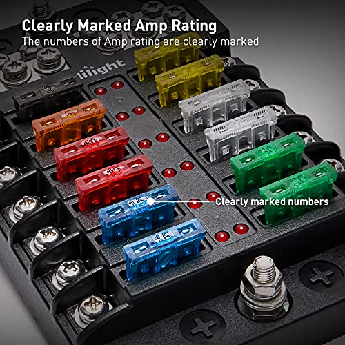 Nilight - 50018R 240pcs Standard and Mini Blade Fuses Set,5A 7.5A 10A 15A 20A 25A 30A ATC APR ATO ATS Standard and ATM APM Mini Automotive Blade Fuse Assortment Kit, Black/Sliver/Pink/Green