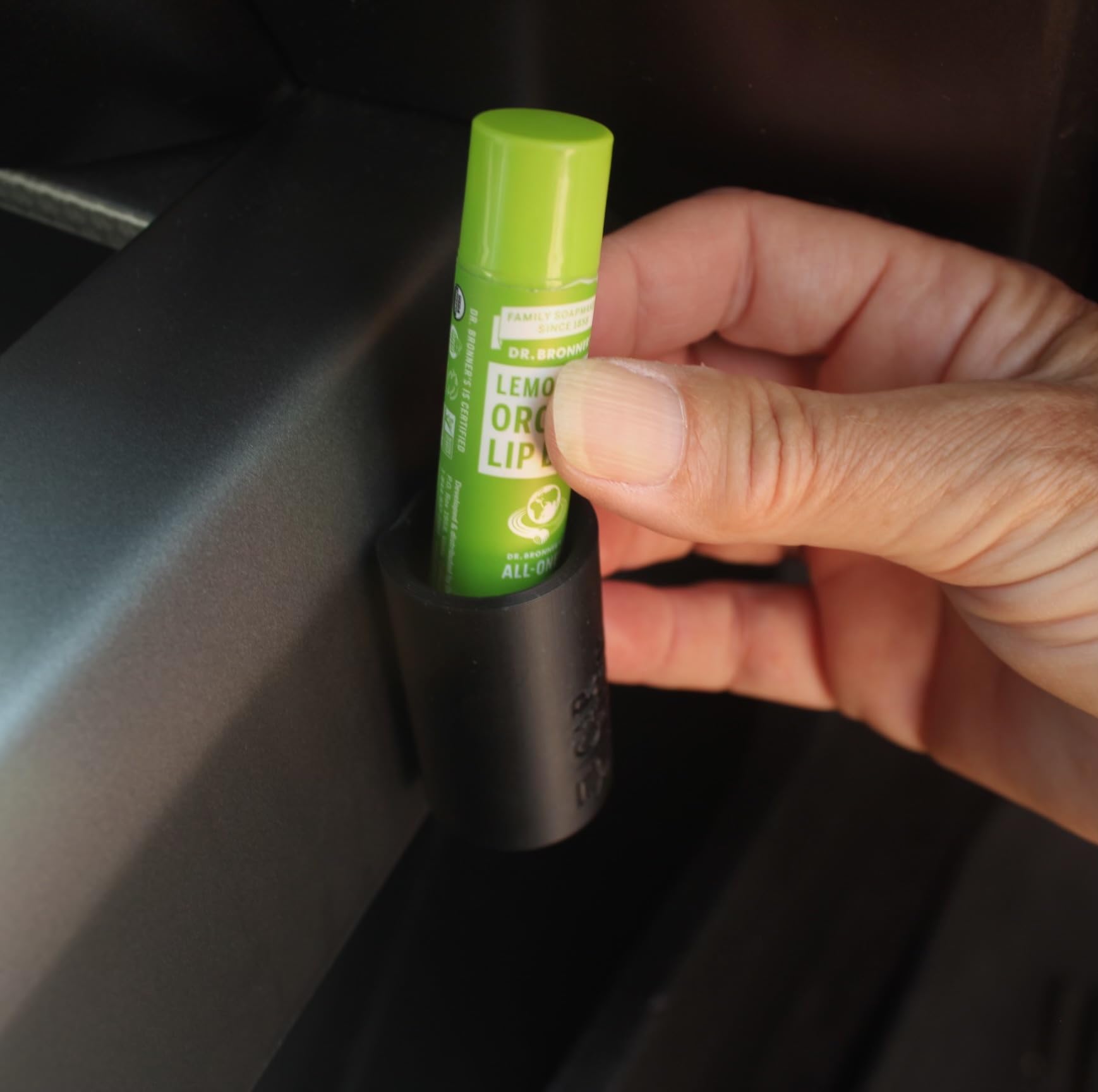 CarChap Car Lip Balm Holder [THE ORIGINAL], Chapstick Holder for Car, Mess Free in the Heat. Featured in Car and Driver. USA Made, Patent Pending. Interior Car Accessories for Women and Men [BLACK]