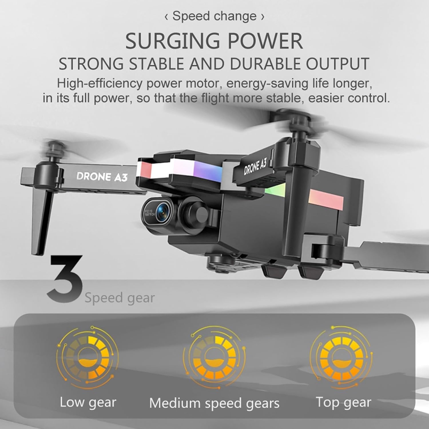 Generic Drone With Dual 4K HD FPV Camera - Newly Altitude Hold Headless Mode Start Speed Adjustment, Fashion Remote Control Toys Gifts For Boys & Girls, For Outdoors (Black A)