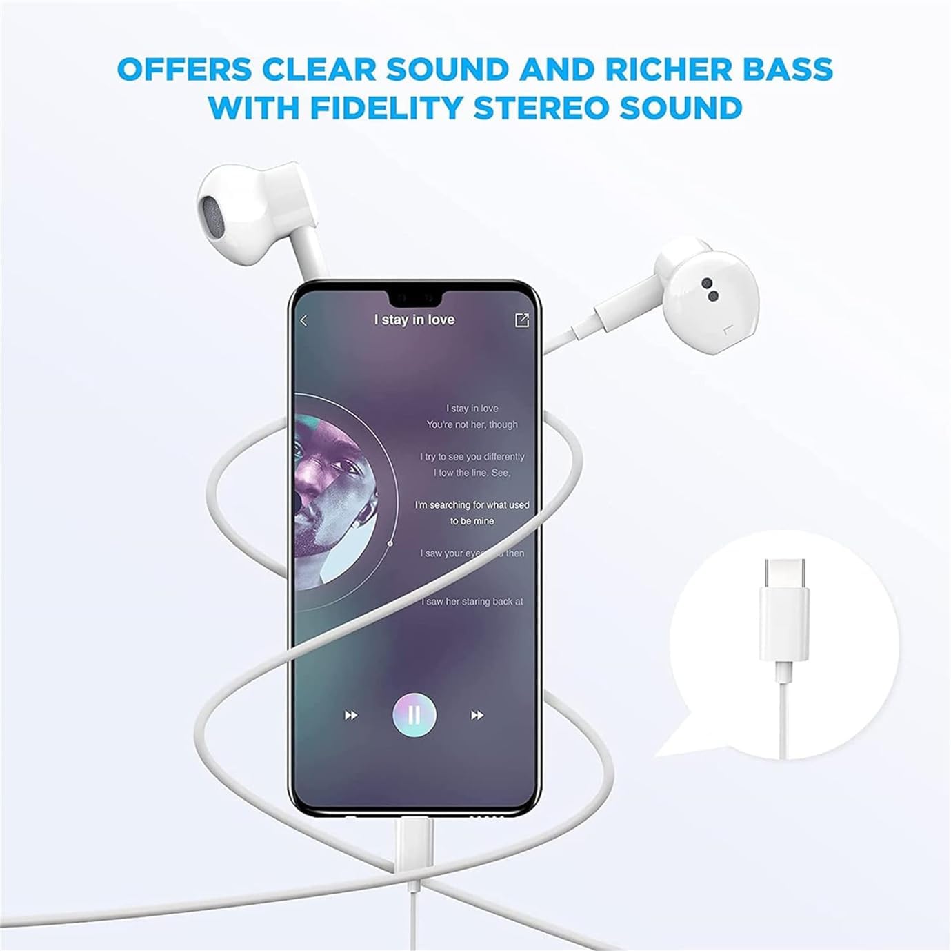 2 Packs USB C Headphones for iPhone 15 Type C Earbuds Wired Earphones with Mic & Remote Control Noise Cancelling for iPhone 15 pro, iPad Pro, Galaxy S23/S22/S21/S20/Ultra Note 10/20, Pixel 7/6/6a/5/4