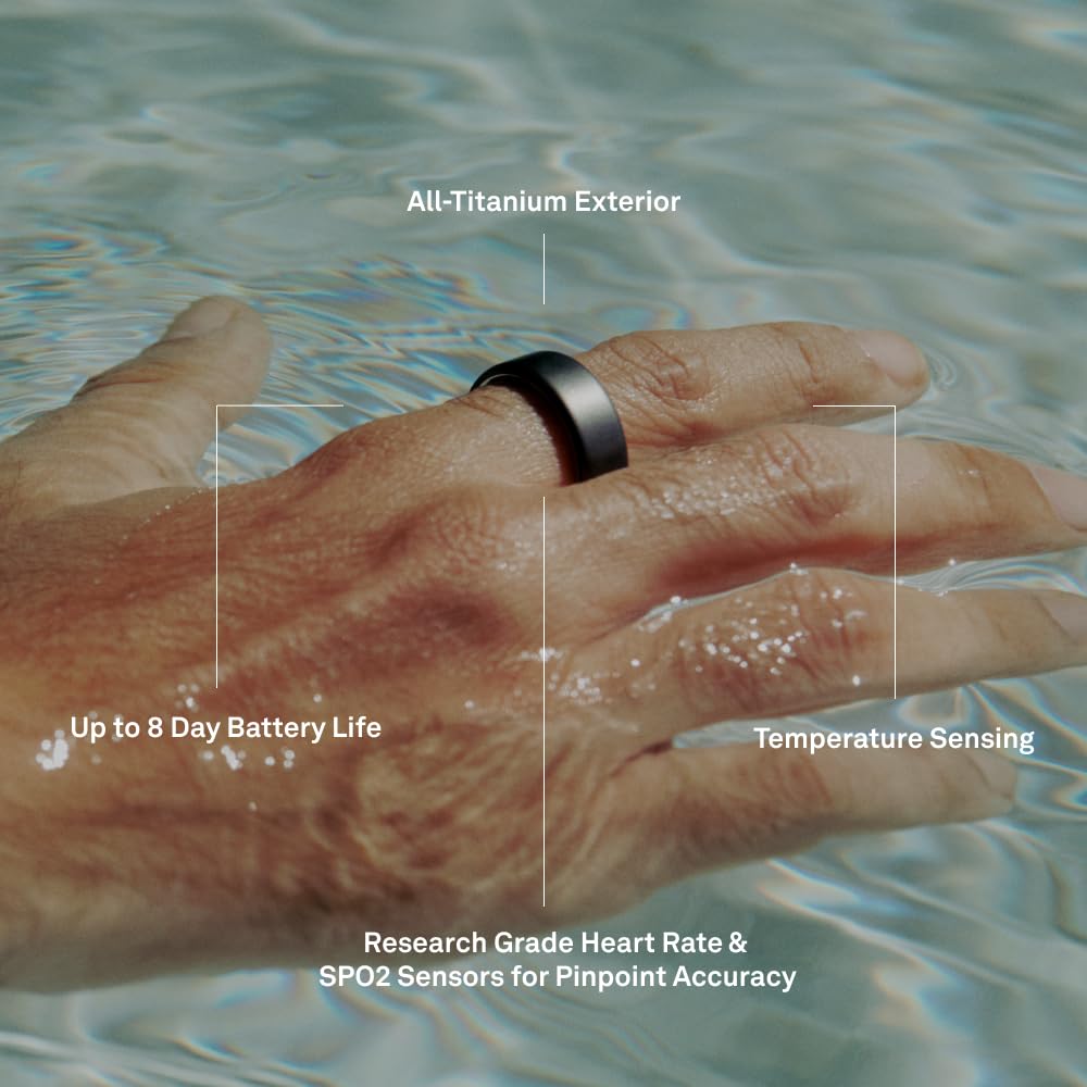Oura Ring 4 - Silver - Size 7 - Sleep, Activity, Women’s Health, AI Advisor, Up to 8 Days of Battery Life, Size Before You Buy, Android & iOS Compatible