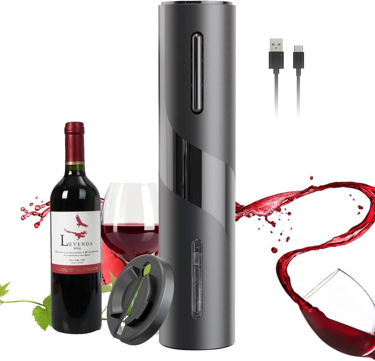 Rechargeable Electric Wine Bottle Openers Electric Wine Opener, Wine Gift Automatic Wine Opener with Foil Cutter (Charging model)