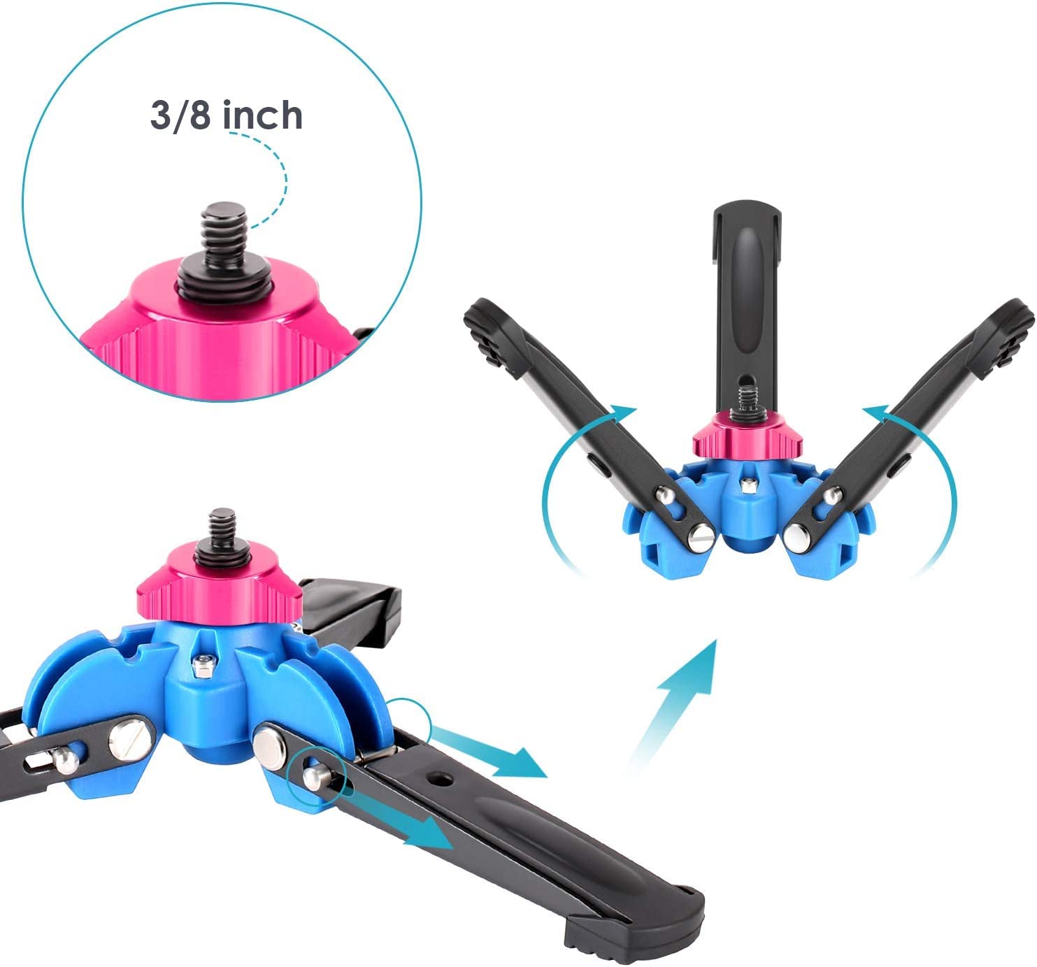 Neewer Extendable Camera Monopod with Detachable and Foldable Stand Base: Aluminium Alloy, Height 52-168 cm for Nikon Sony DSLR; Maximum Load of 5 kg