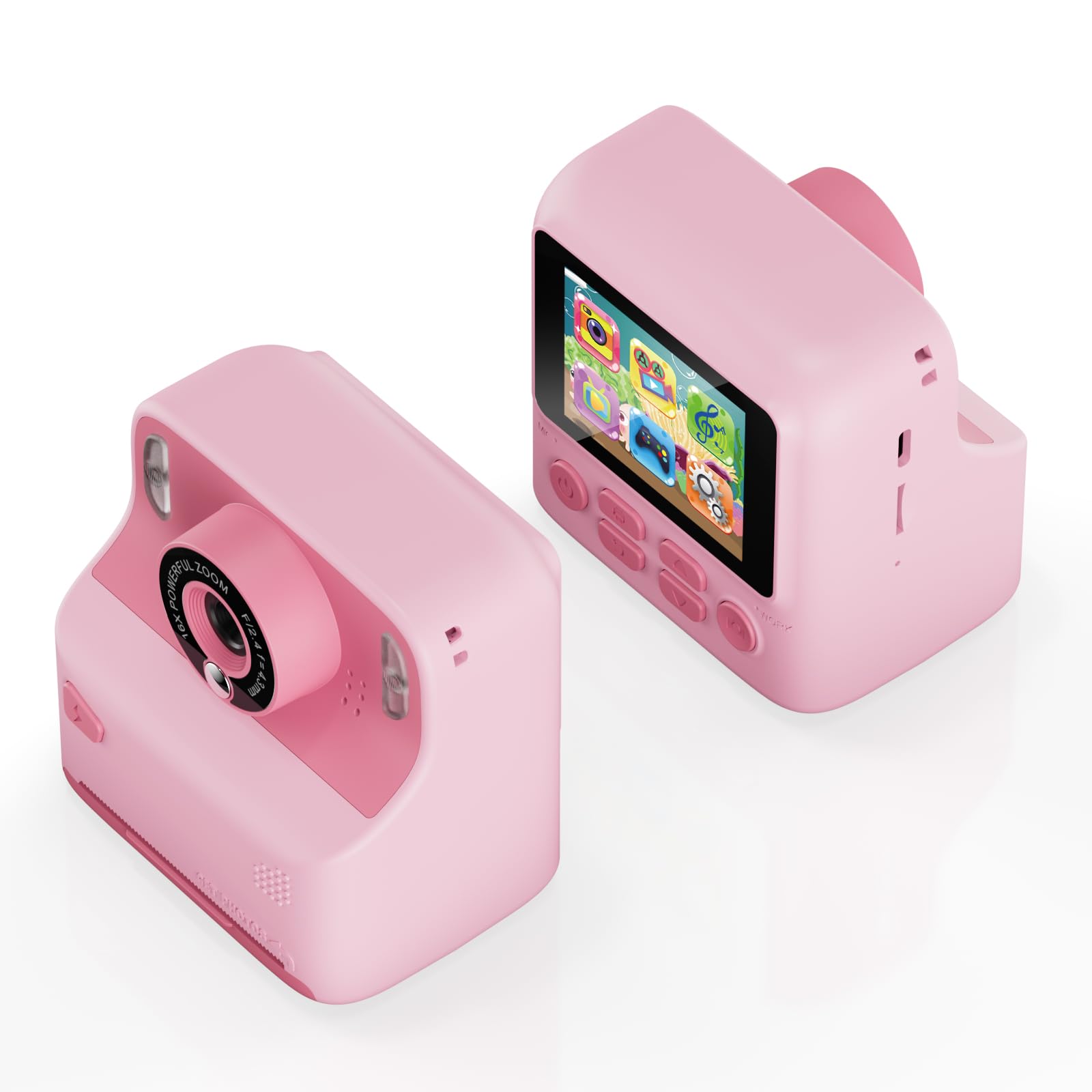 Contixo Kids Camera Instant Print - 1080P Kids Instant Cameras That Print Photos, 2.4 Inch Screen Selfie Digital Camera 12MP with Print Paper, Portable Camera Toy, Fun Gift for Girls Boys, Pink