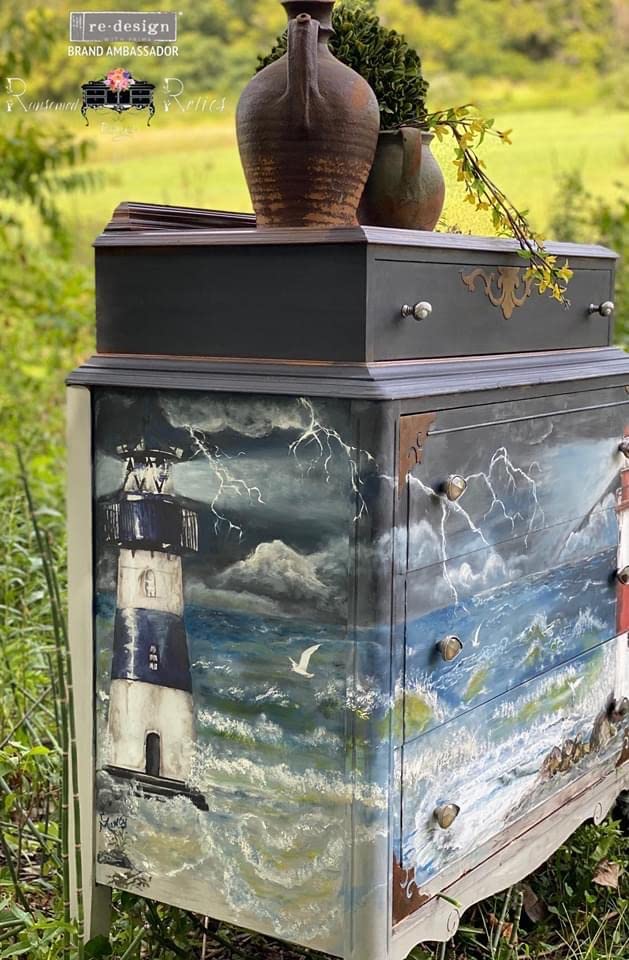 Redesign With Prima Decor Transfers® Lighthouse Total Sheet Size 24"x35",Cut Into 2 Sheets 655350644789