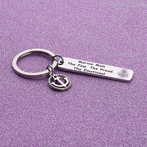 LQRI Military Mom Gift Proud Military Mom Keychain Military Mom The Few The Proud The Emotional