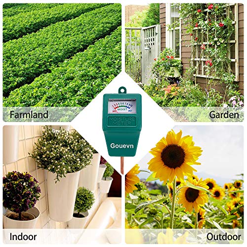 Gouevn Soil Moisture Meter, Plant Moisture Meter Indoor & Outdoor, Hygrometer Moisture Sensor Soil Tester Plant Water Meter for Potted Plants Garden, No Battery Needed (Black)