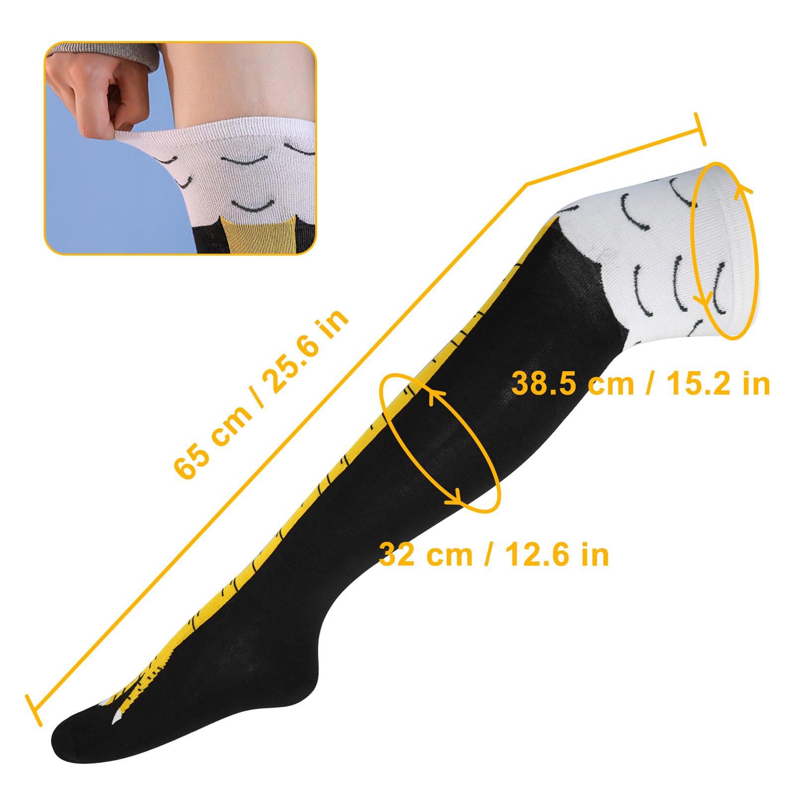 Nackiy 25.6in Chicken Leg Socks Chicken Feet Socks Knee-High Turkey Socks Funny Thigh Stocking Socks Funny Gifts Moisturizing