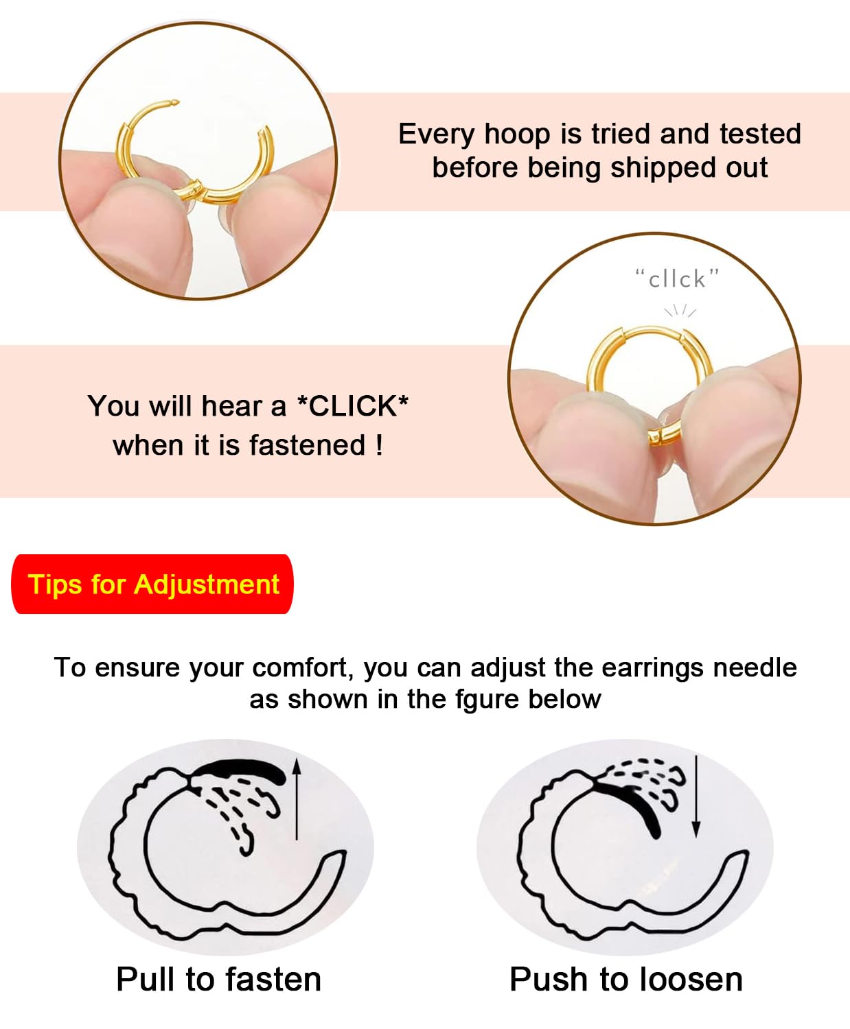 4 Pairs Gold Hoop Earrings Set for Women, 14k Gold Plated Cartilage Hoop Earring Hypoallergenic Non Tarnish Small Hoop Earrings for 2nd 3rd Hole Gold Huggie Hoop Earrings for Women Men Gifts (Gold)