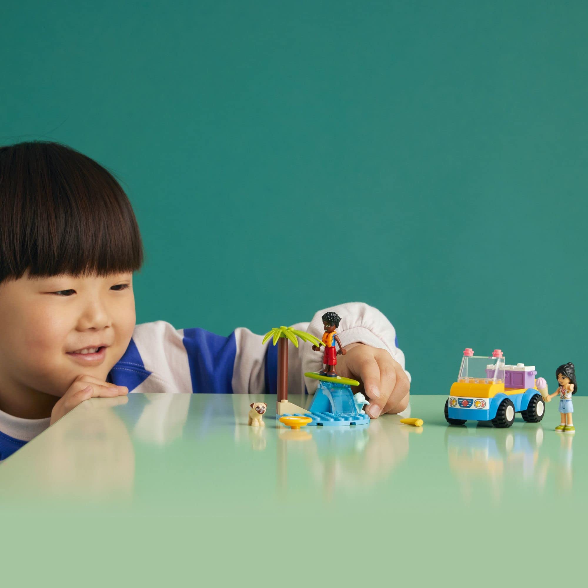 LEGO Friends Beach Buggy Fun 41725 Building Toy Set, Creative Fun for Toddlers Ages 4+, with 2 Mini-Dolls, Pet Dog and Dolphin Figures, a Beach Buggy Toy Car and Accessories