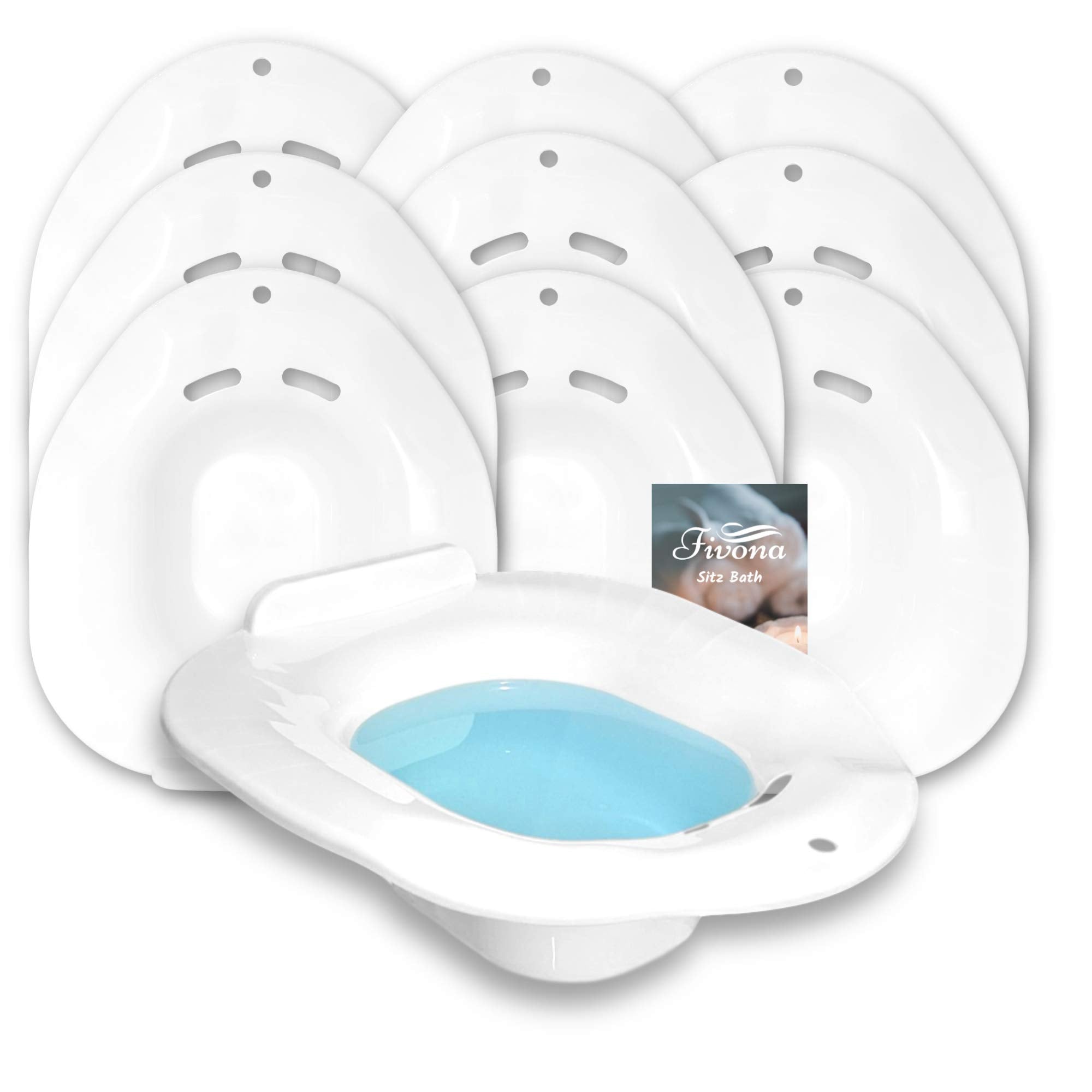 Set of 10 Sitz Bath Toilet Seats for Hemorrhoid Treatment | Postpartum Essentials Care | V Steam Seat | Unisex Universal Fit by Fivona