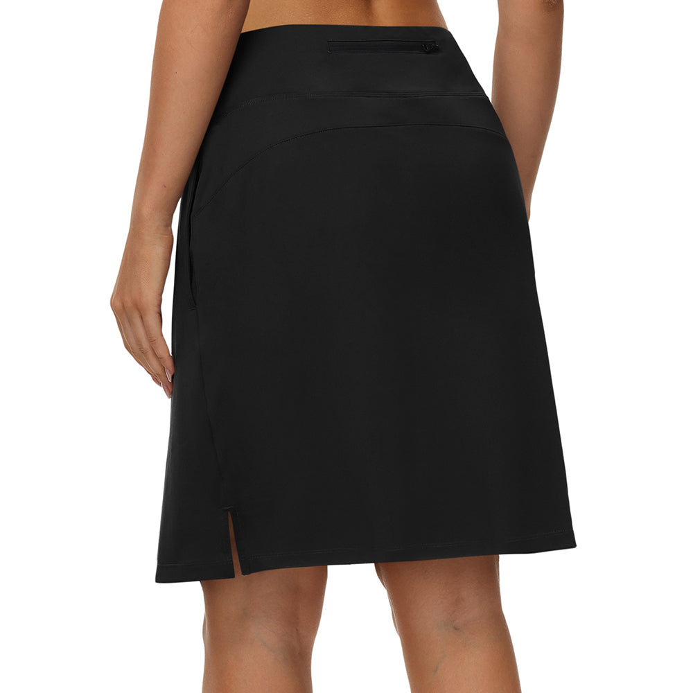 Women's 20 Inch Tennis Knee Skirts With Pockets High Waisted Shorts