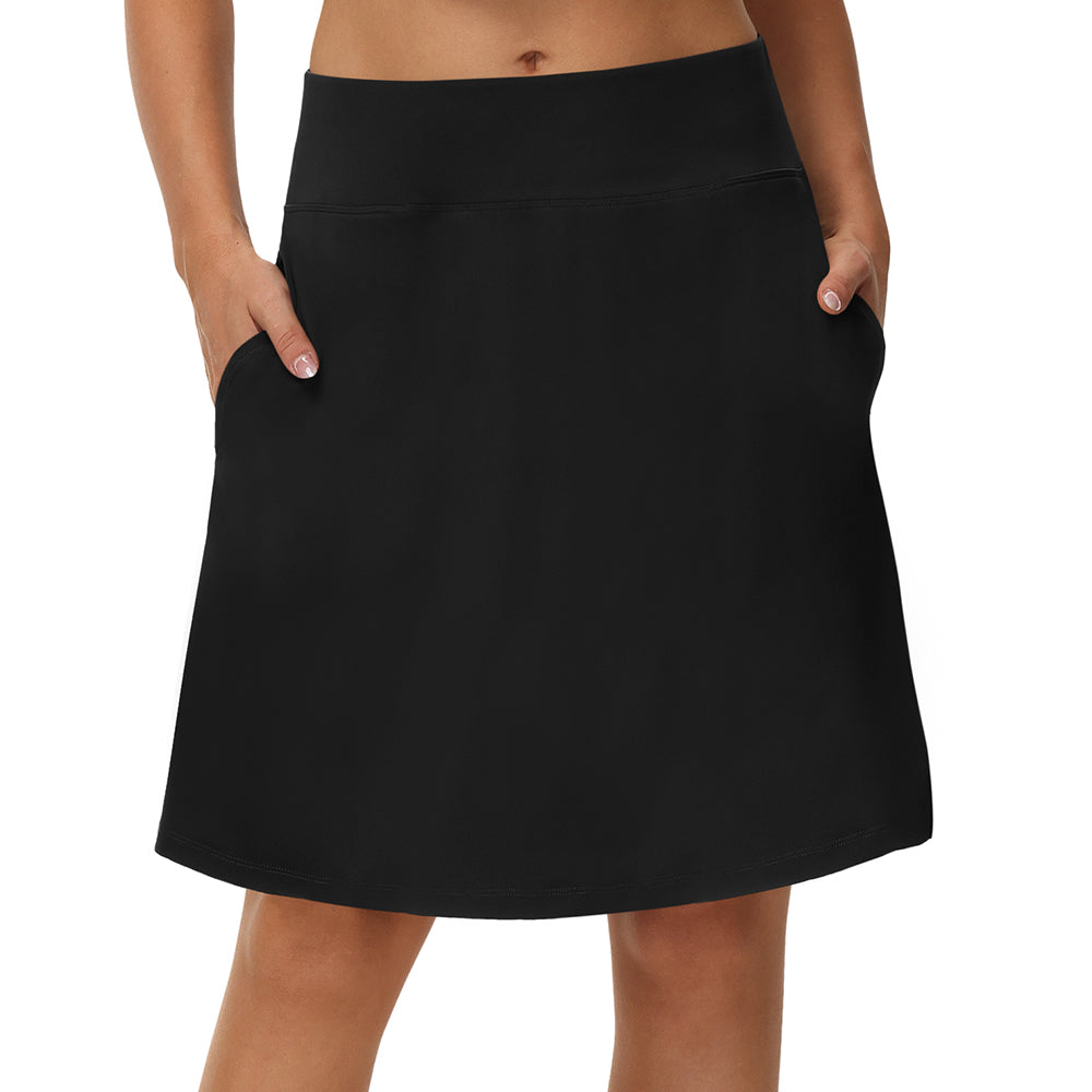 Women's 20 Inch Tennis Knee Skirts With Pockets High Waisted Shorts