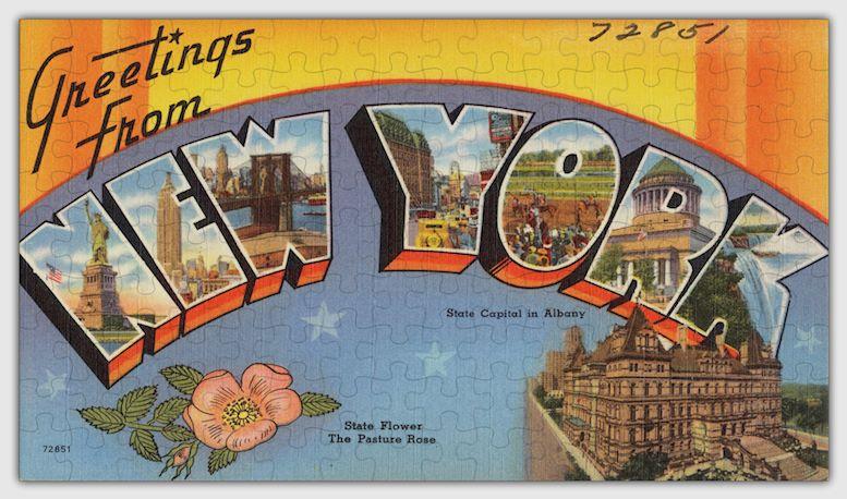 New York State Wooden Jigsaw Puzzle #6718