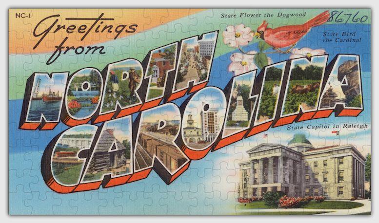 North Carolina State Wooden Jigsaw Puzzle #6719