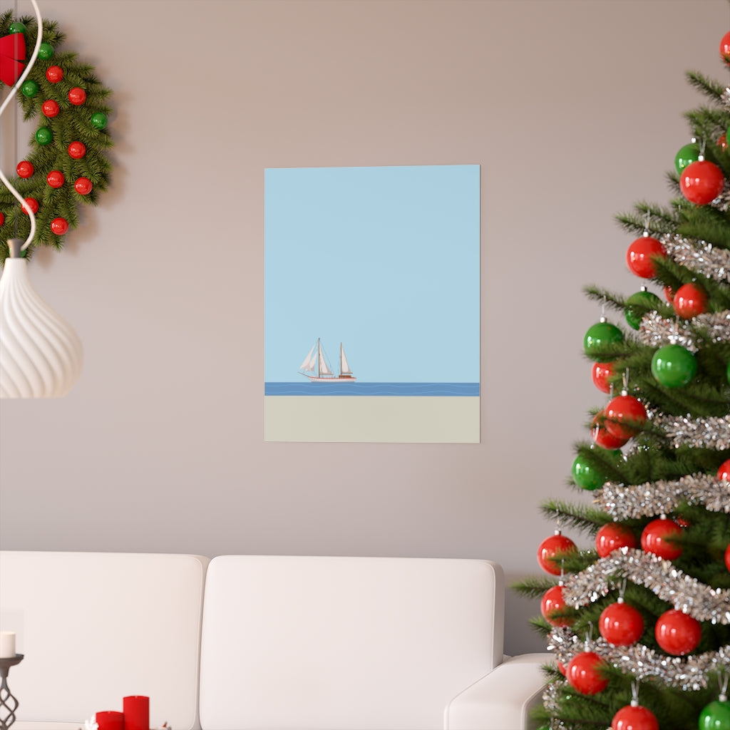 Sail Boat in the Ocean Poster