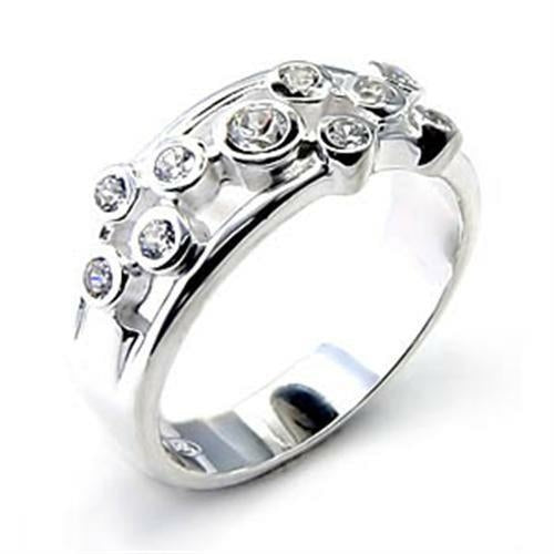 6X303 - High-Polished 925 Sterling Silver Ring with AAA Grade CZ  in C