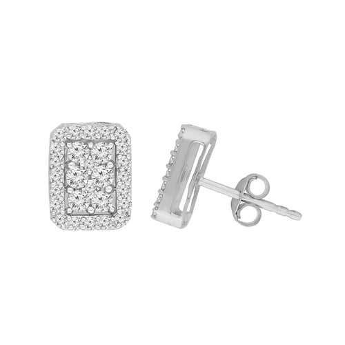 Sterling Silver 1ct TDW Diamond Stud Earrings