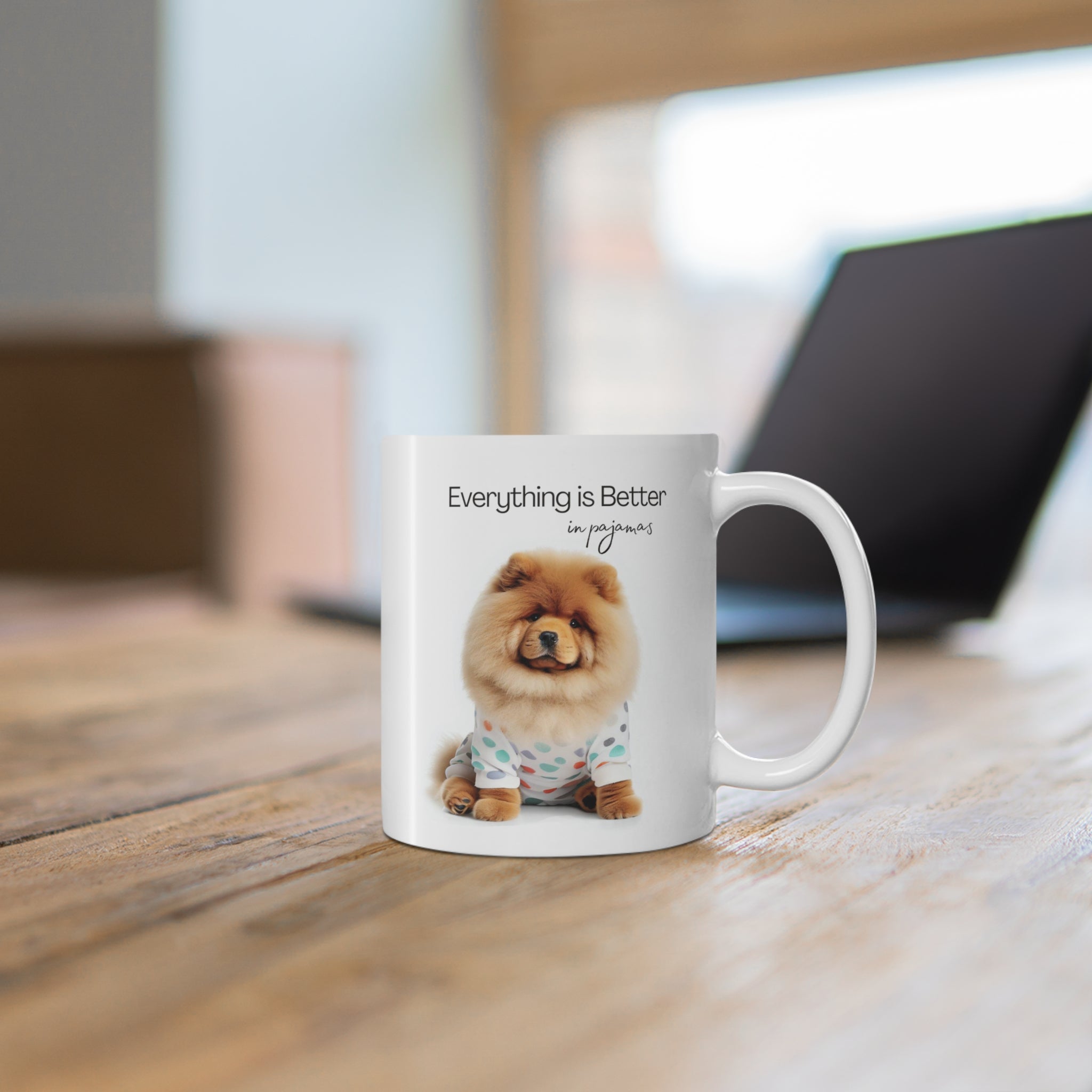 Fluffy Chow Chow in Pajamas Mug