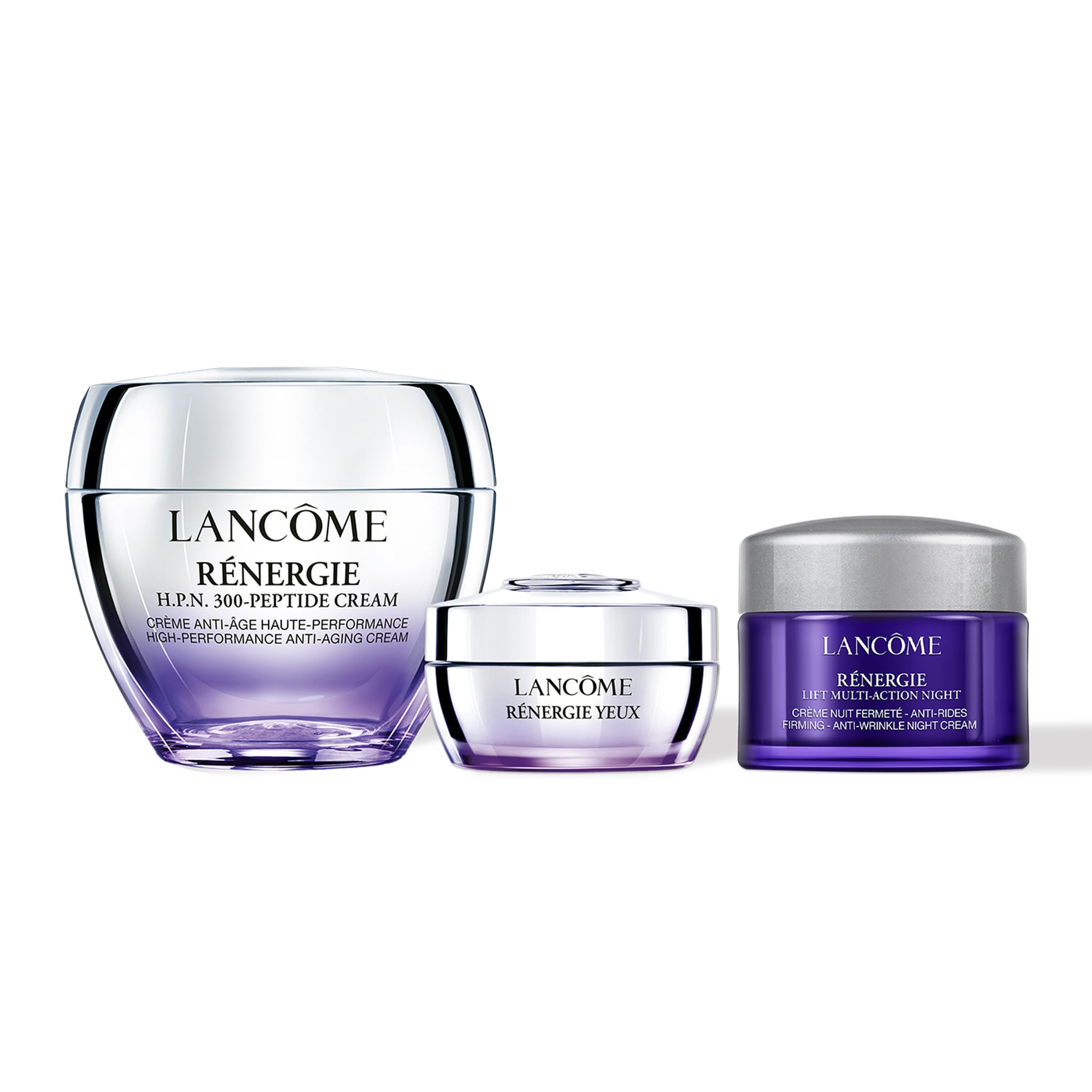 Lancôme Rénergie Skincare Gift Set - Full Size H.P.N. 300-Peptide Face Cream, Full Size Eye Cream & Travel Size Night Cream - Limited Edition