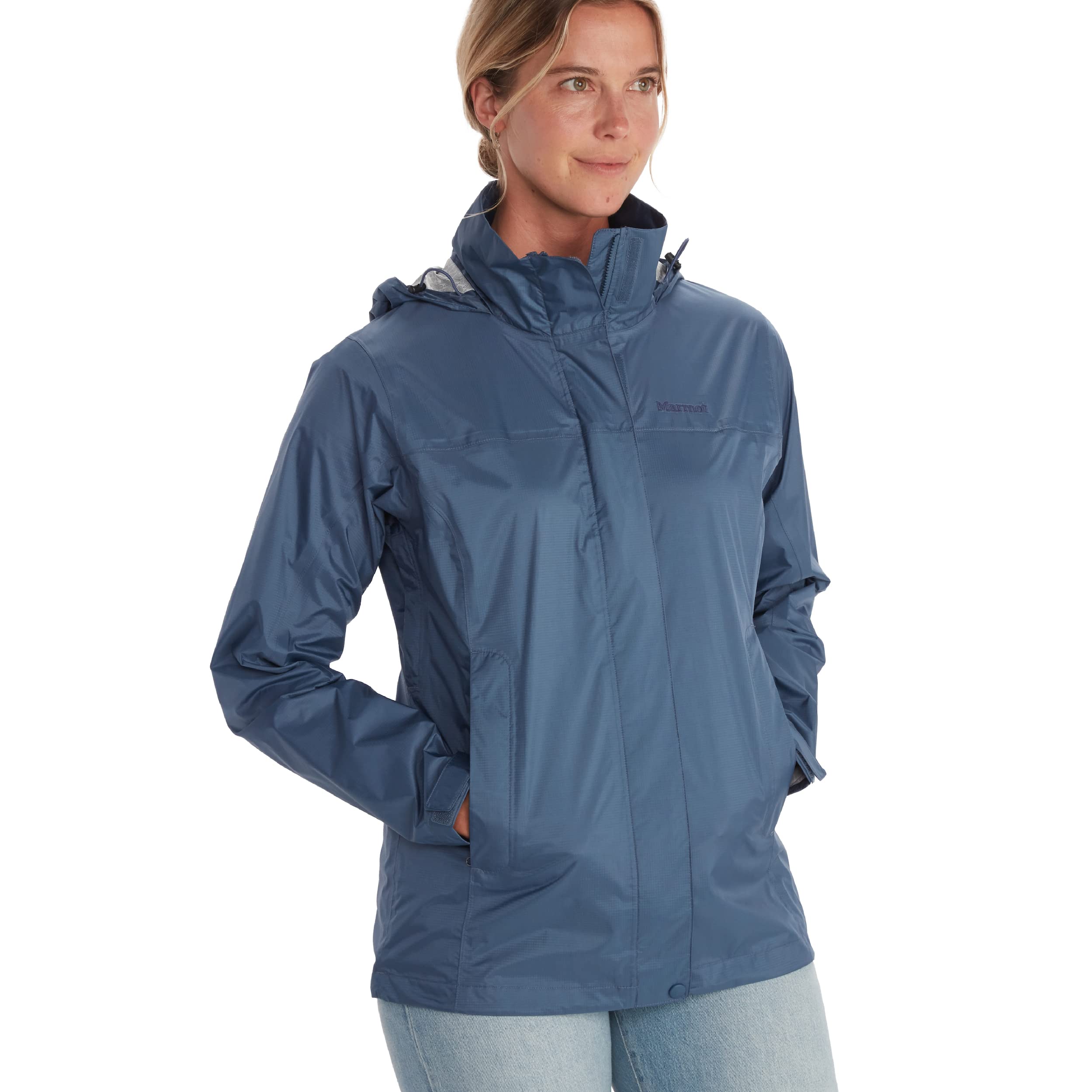 MARMOT Women's PreCip ECO Jacket | Lightweight, Waterproof Jacket for Women, Ideal for Hiking, Jogging, and Camping, 100% Recycled, Storm, Small