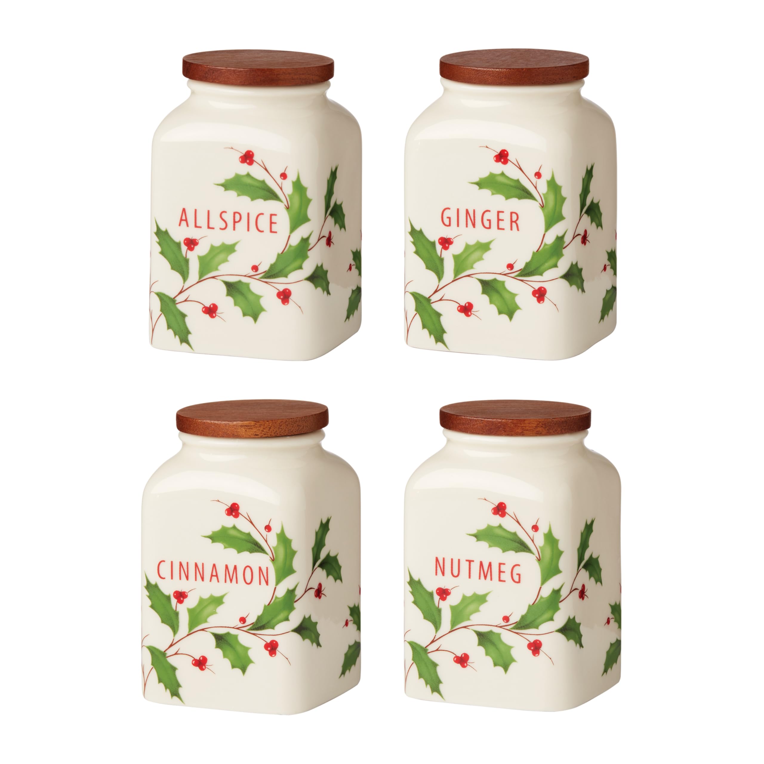 Lenox 895048 Holiday Baking Spice Jars, Set of 4