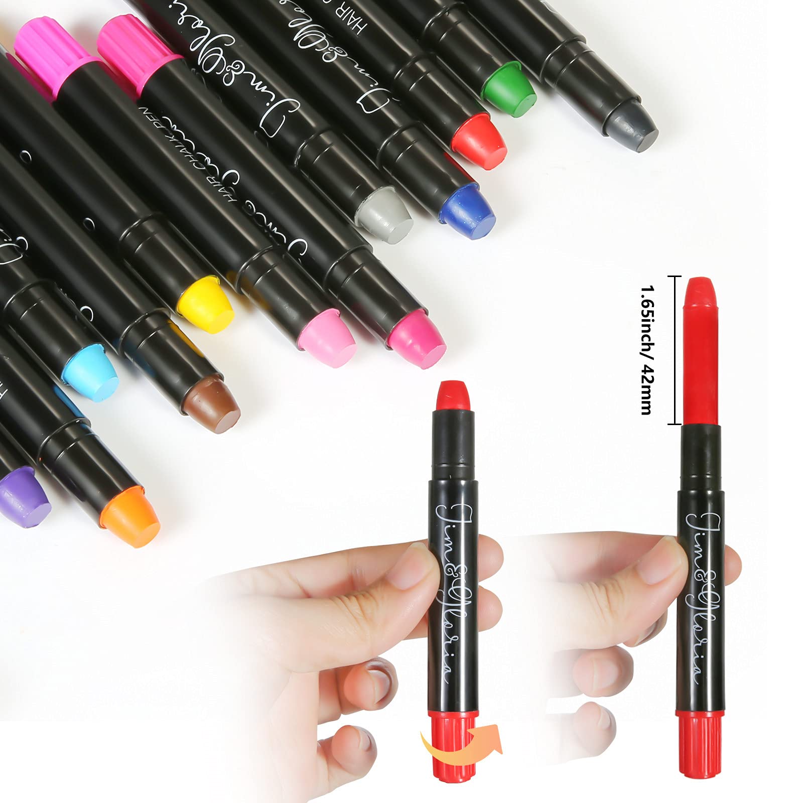 Jim&Gloria Washable Dog Hair Dye Markers, Pet Safe Grooming Kit, Temporary Fur Paint Animal Pens for Small to Large Boy and Girl Puppy Stuff Accessories, Birthday Gifts to Cat Lovers - Set of 12 Color