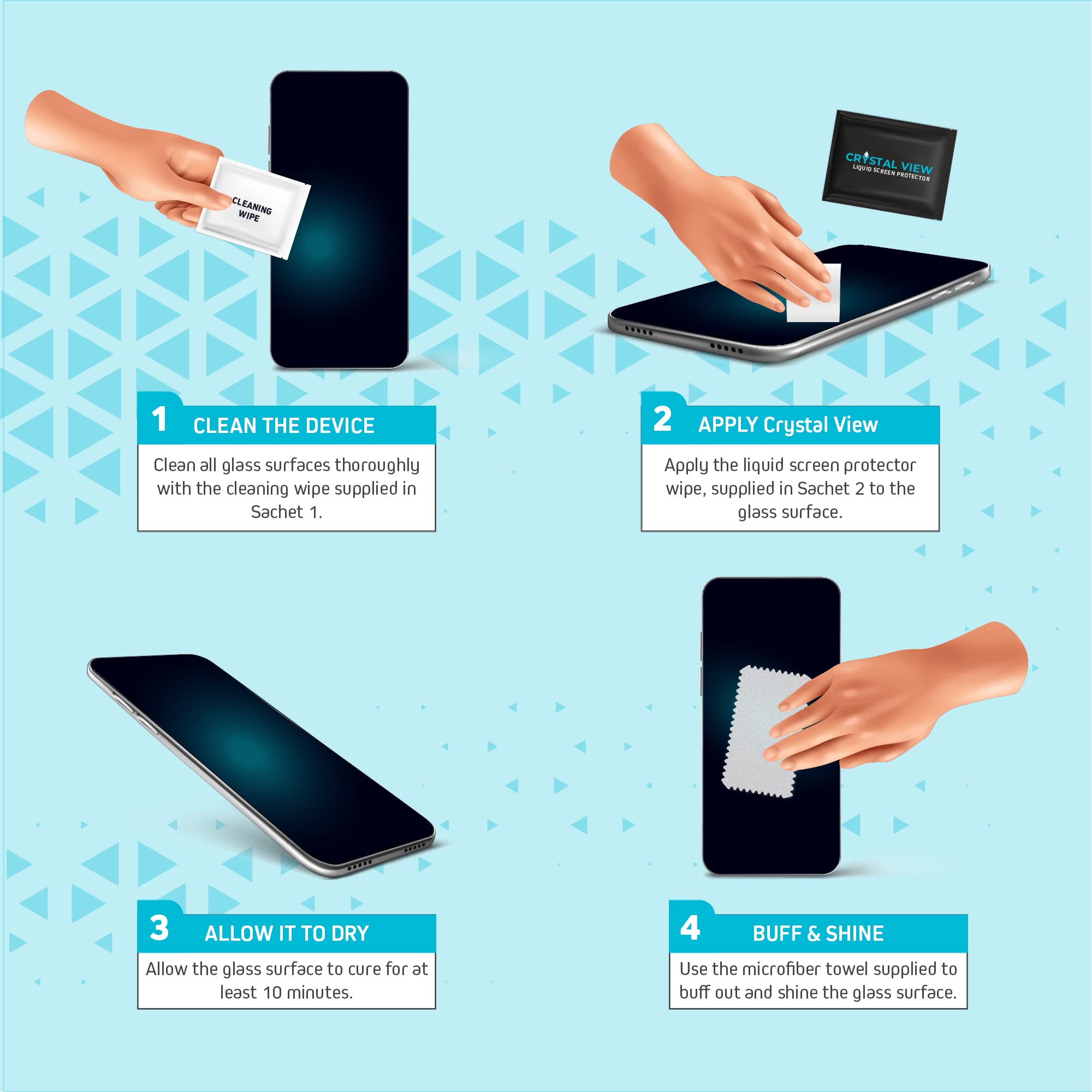CRYSTAL VIEW Liquid Glass Screen Protector - Wipe On Scratch and Shatter Resistant Nano Protection for All Phones Tablets Smart Watches Universal