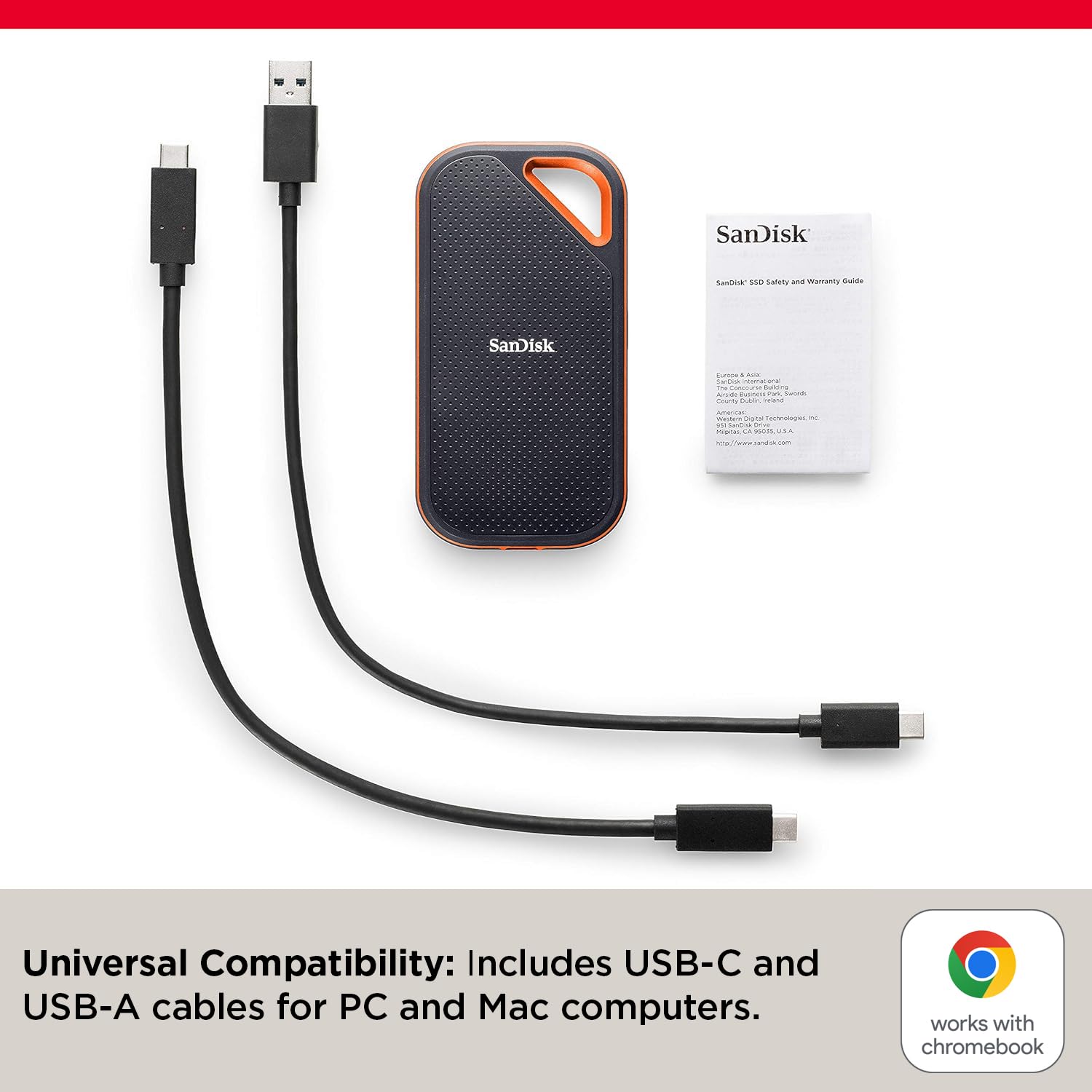 SANDISK 2TB Extreme PRO Portable SSD - Up to 2000MB/s - USB-C, USB 3.2 Gen 2x2, IP65 Water and Dust Resistance, Updated Firmware - External Solid State Drive - SDSSDE81-2T00-G25