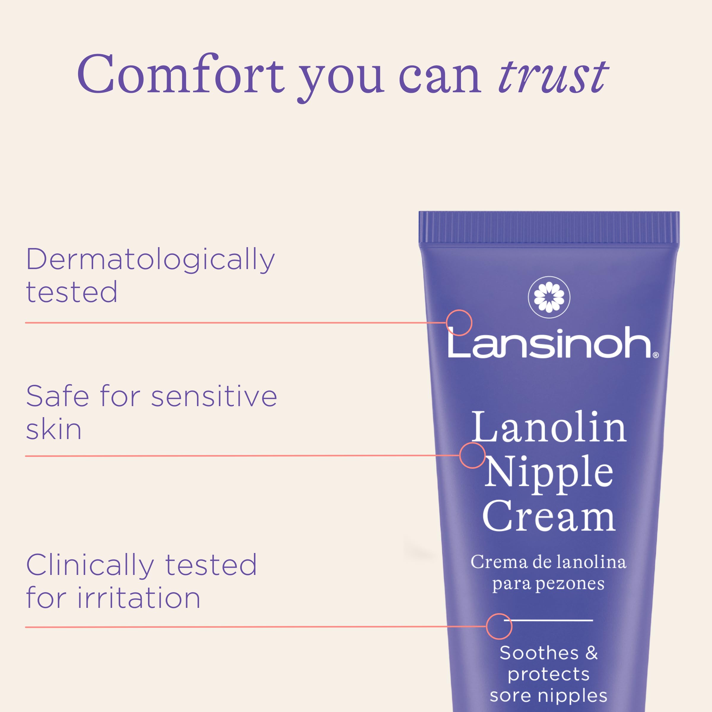 Lansinoh Lanolin Nipple Cream, Safe Nipple Balm for Baby and Mom, Breastfeeding Essentials, 1.41 Ounces (Pack of 2)