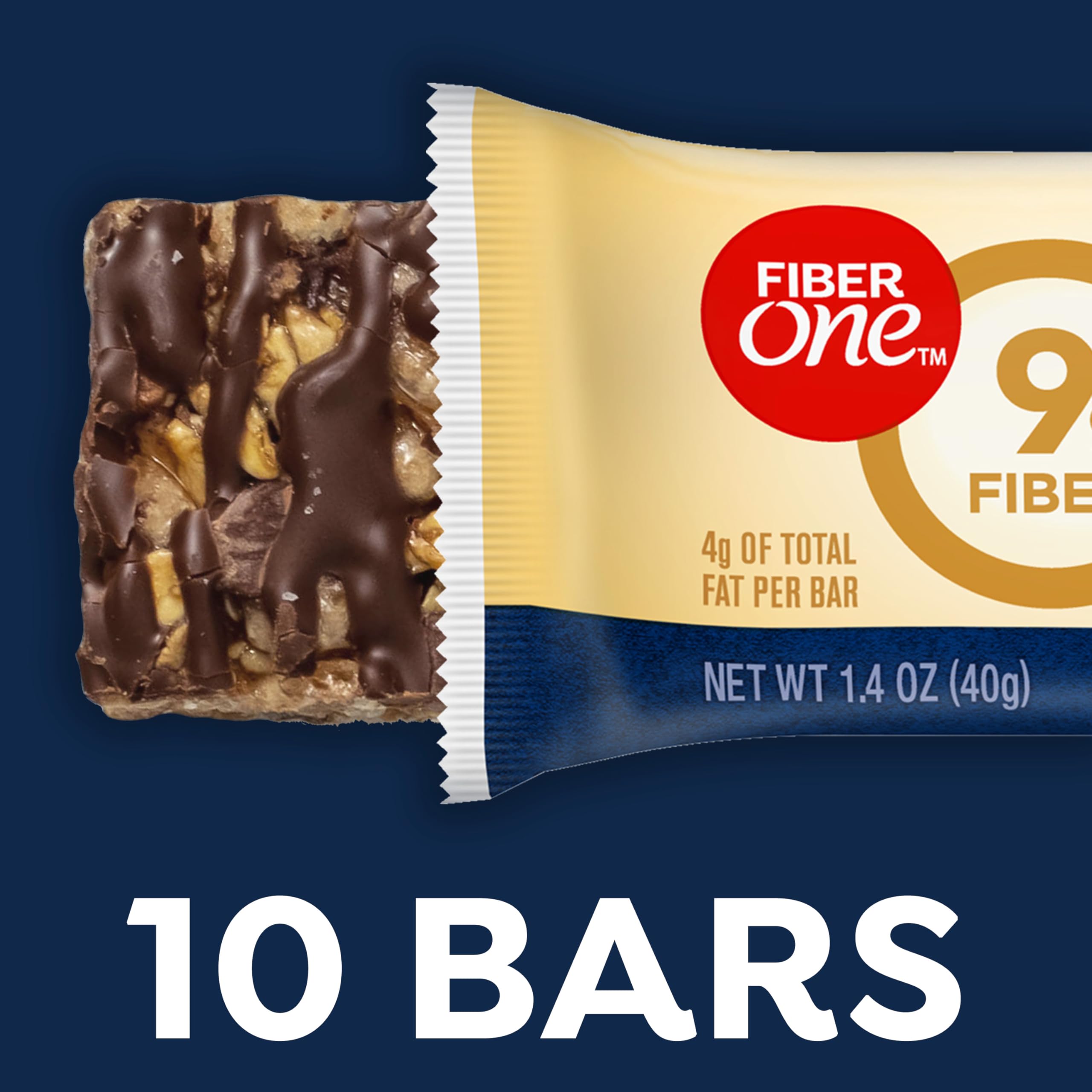 Fiber One Chewy Bars, Oats & Chocolate, Fiber Snacks, 14.1 oz, 10 ct