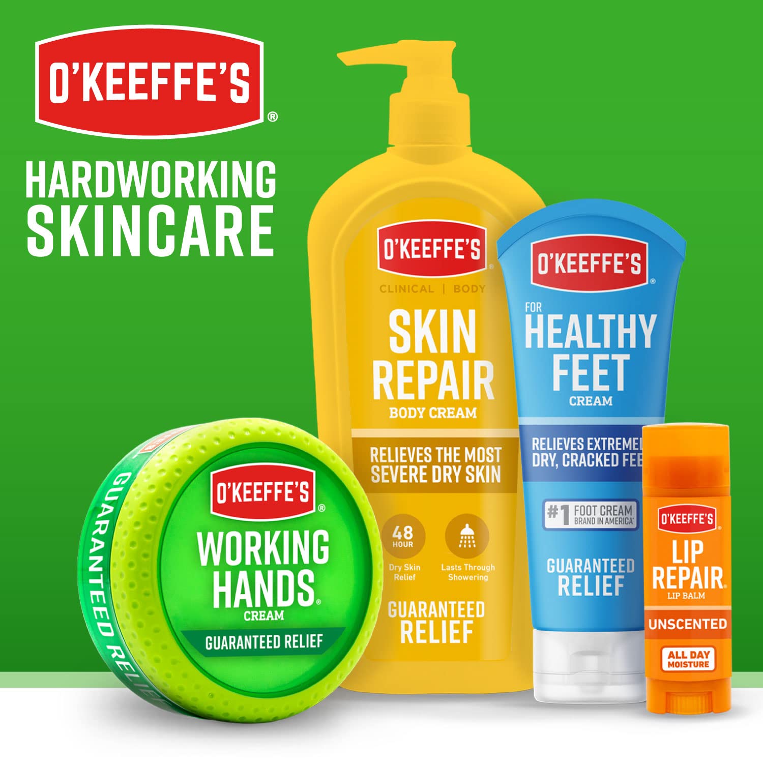 O'Keeffe's Unscented Lip Repair Lip Balm for Dry, Cracked Lips, Stick, Twin Pack