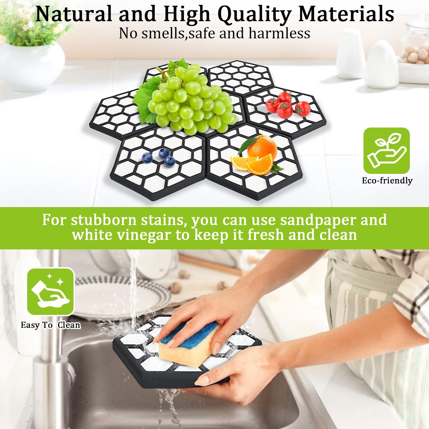 Stone Drying Mat for Kitchen Counter,Instant Dry Diatomaceous Earth Stone Rack Tableware Mat wit Antislip Silicone Pad,Heat Resistant,Fast Dry,Super Absorbent Multi-Purpose Stone Dish Drying Mat Tray