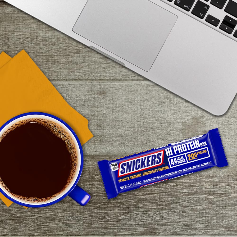 SNICKERS Peanut & Caramel Hi Protein Bar, 24.12 oz, 12 ct Box