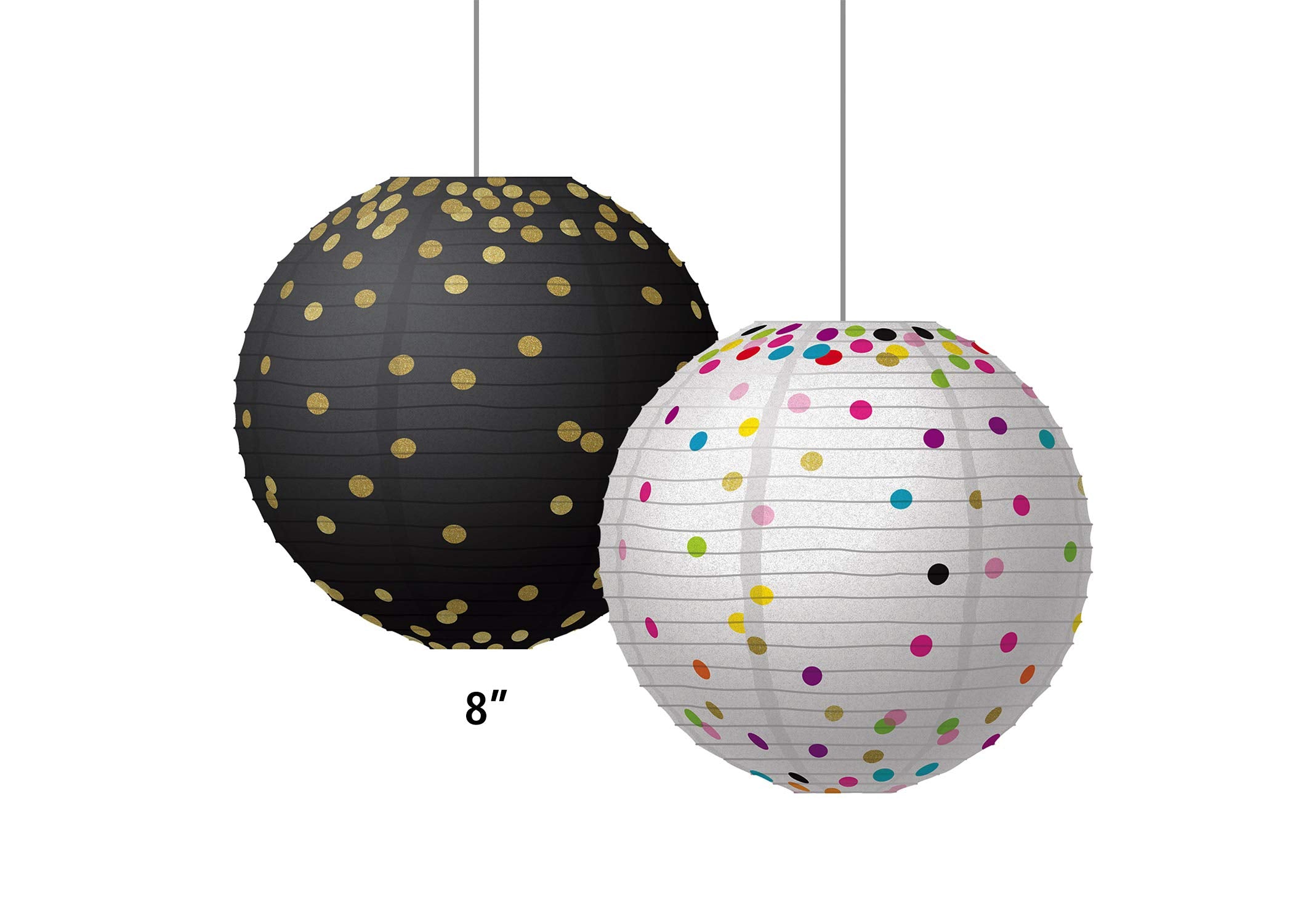 Teacher Created Resources Gold Foil & Confetti 8" Hanging Paper Lanterns (TCR77472)