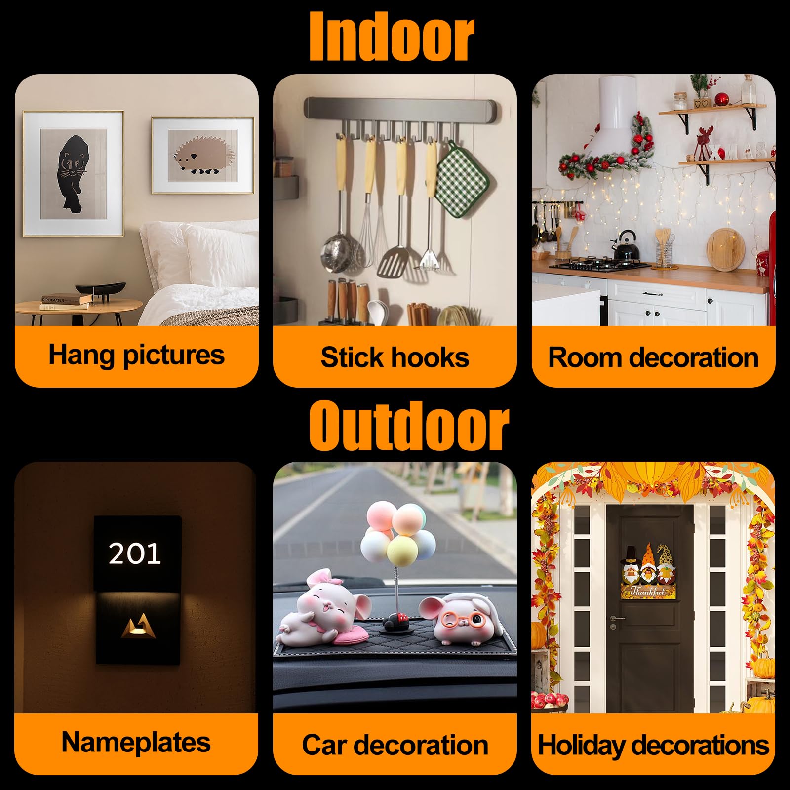 PHIXBEAR 2 Rolls Double Sided Tape Heavy Duty，19.7 Ft x 1.18" & 0.79" ，Removable Nano Tape for Poster Carpet Picture Hanging Strip Rug Wall Outdoor - Clear & Strong Adhesive Multipurpose Mounting Tape