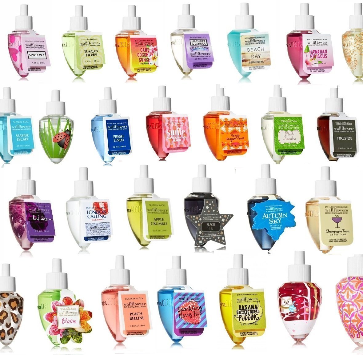 Bath & Body Works - Grab Bag Assorted Bundle of SIX (6) Wallflower Bulbs