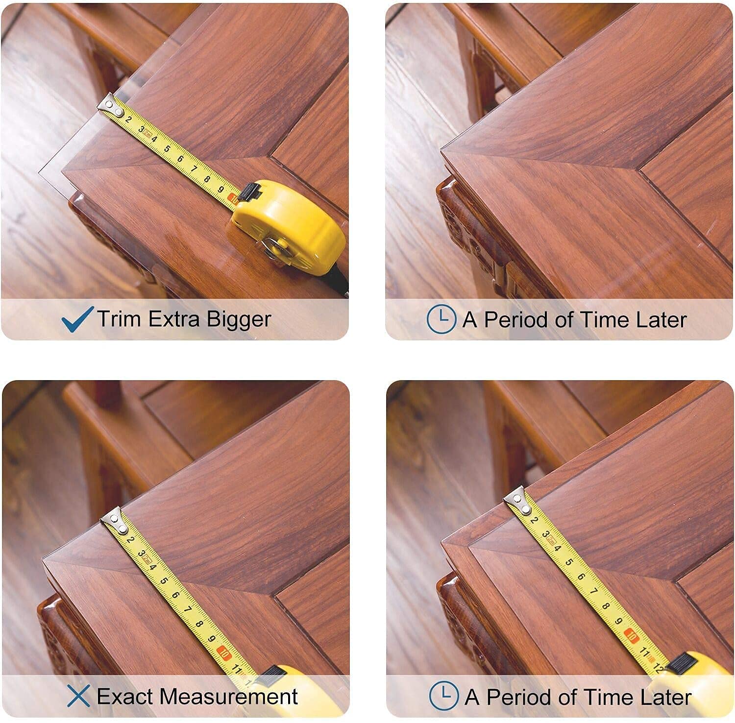 LovePads 1.5mm Thick 44 x 76 Inch Clear Table Cover Protector, Plastic Table Protector for Dining Room Table, Clear Tablecloth Protector, Table Pads for Dining Room Table, Dining Table Cover