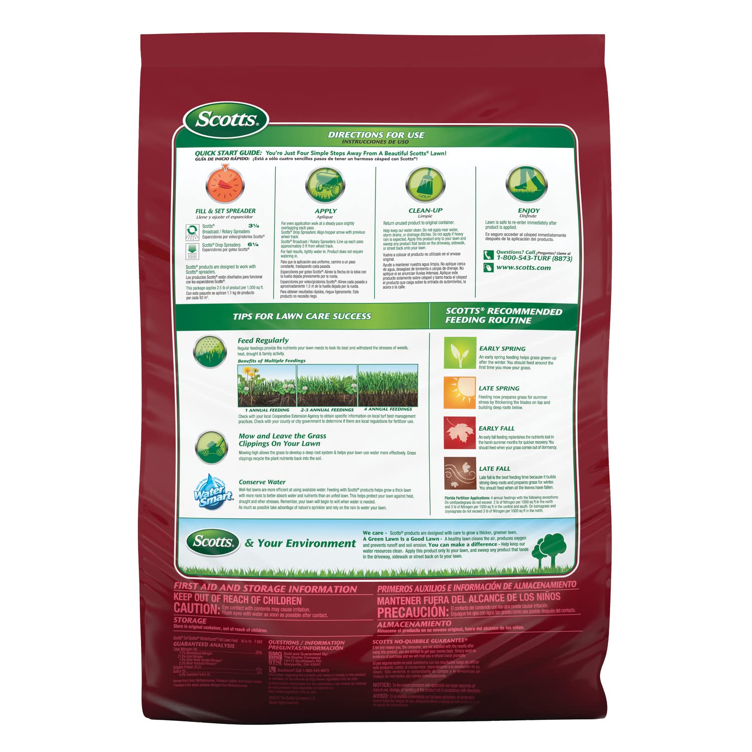 Scotts Turf Builder WinterGuard Fall Lawn Fertilizer for All Grass Types, 15,000 sq. ft., 37.5 lbs.