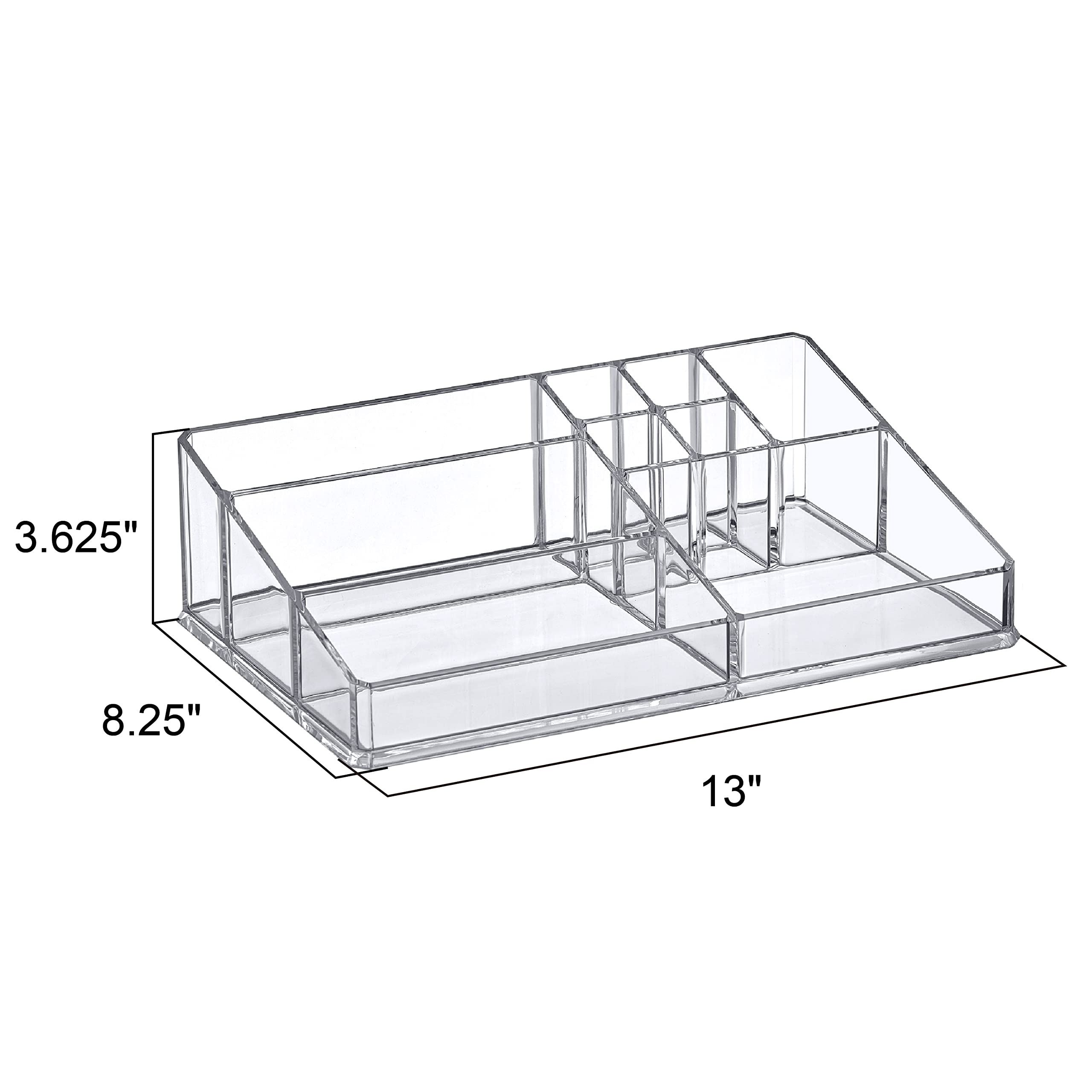 Amazing Abby - Tiffany - Acrylic Cosmetic Organizer, Transparent Plastic Makeup Holder, Compartmented, Shatter-Proof, Perfect Bathroom Vanity Storage Solution for Beauty Supply, Large