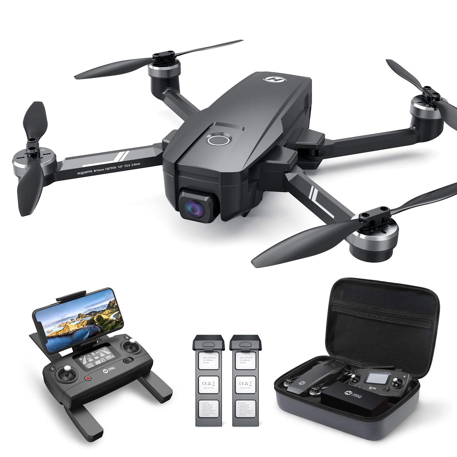 Holy Stone HS720E Drones with Camera for Adults 4K,Integrated Remote ID, 2 Batteries 46 Min Flight Time, 5GHz FPV Transmission, 130° FOV EIS Camera,Drone with 4K/30FPS Video,Brushless Motor, Auto Return, Follow Me, GPS Drone for Beginner